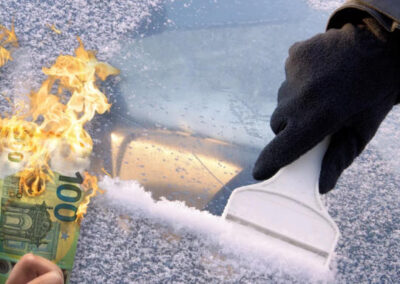 Télen sok járművezető hagyja járni a motort, hogy leolvassza az ablakokat.